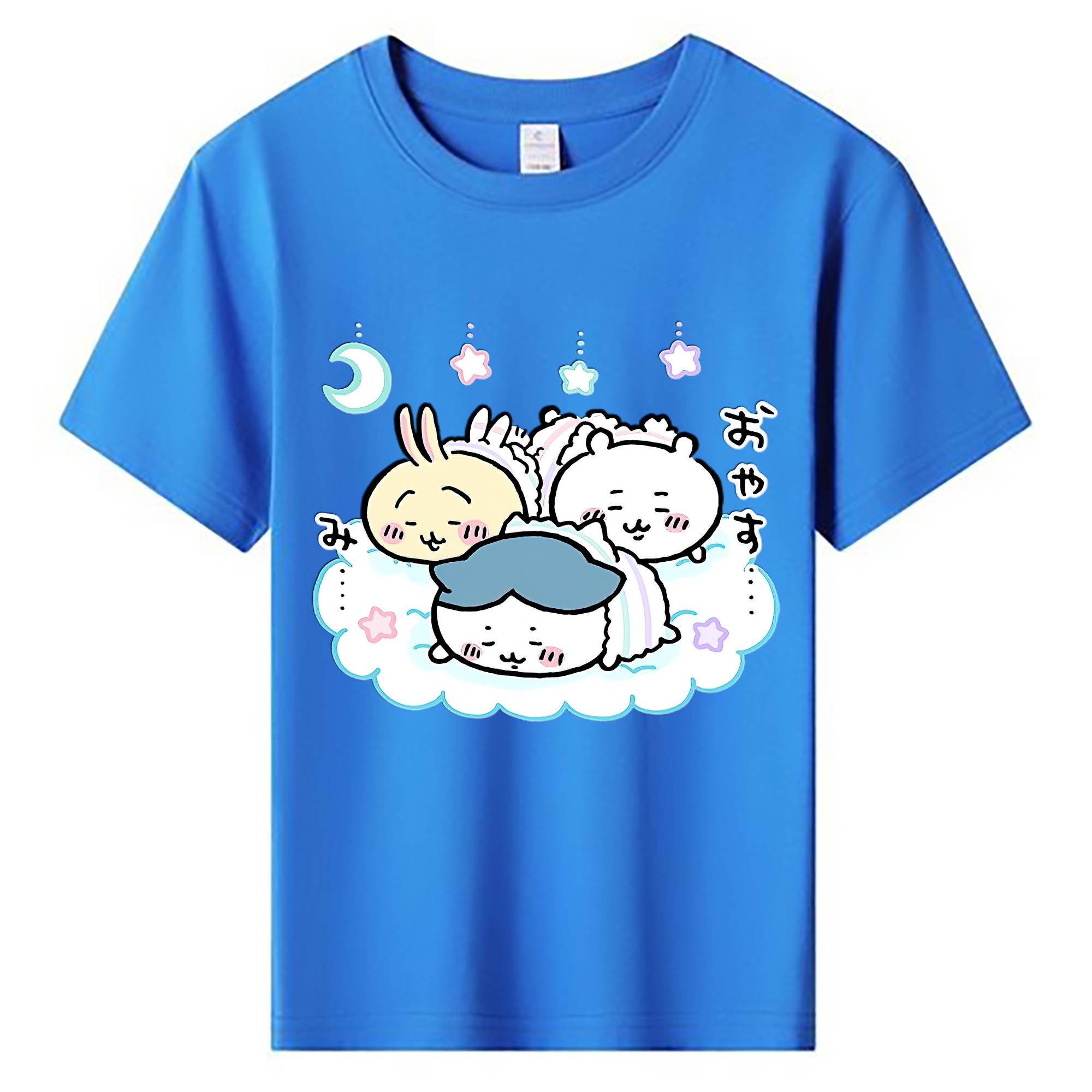 （画像用） ちいかわ ハチワレ Chii-kawa hachiware 綿100％キッズTシャツ（フロントプリント）